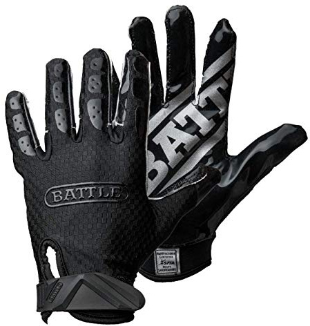 Battle Triple Threat vuxenmottagarhandskar, amerikansk fotboll mottagarhandskar - storlek svart, XX-Large