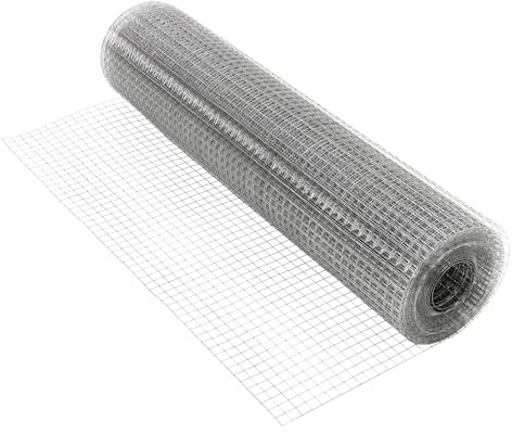 ECD Germany Malla de Alambre para Pajarera 25x25 mm Acero Galvanizado Plata 1m x 10m Valla de 4 Esquinas Soldada 1,05 mm de Espesor Rejilla para Conejos Red Flexible Resistente a la Interperie