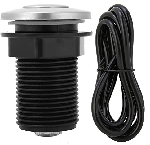 Tomotato Kit Interruttore Aria Smaltimento Rifiuti 32 Mm, Pulsante Autobloccante Automatico dello Smaltimento Rifiuti con Tubo dell'Aria, Pulsante in Acciaio Inox per Tritarifiuti e Vasca da Bagno