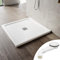 SONNI Quadratische Form Duschtasse 90x90x4 cm - mit flachem Design, Rutschfeste Duschwanne aus, Material SMC, Mittige Entwässerung, inklusive Ablaufgarnitur