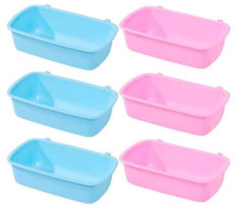 POPETPOP 6 ciotole piccole per mangiatoia per conigli, abbeveratoio, tazze appese, dolcetti, bevitore, bagno, cibo, acqua, ciotole per uccelli, ratti, piccoli animali domestici