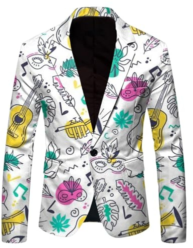 Sakkos para hombre deportivo divertido estampado 3D chaqueta de carnaval chaqueta blazer ocio hombres traje chaqueta normal corte regular chaqueta casual invierno chaqueta hombre para negocios boda