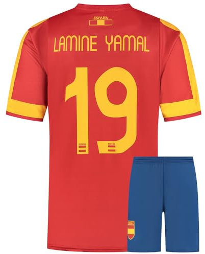 Spanien Fußball Trikot Set Yamal - Kinder und Erwachsene - Jungen - Sportsachen - Geschenk - Sport t Shirt - Sportbekleidung - Größe S
