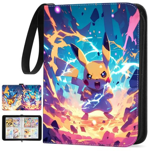 Sammelalbum für Karten, PU Leder Sammelkarten Album, 50 Seiten 400 Karten Kapazität Sammelmappe Heft, Geschenke für Sammler und Kinder.