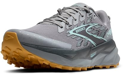 Brooks Men’s Cascadia 19 Mountain Trail Running Shoe - Alloy/Ebony/Orange - 13 Medium