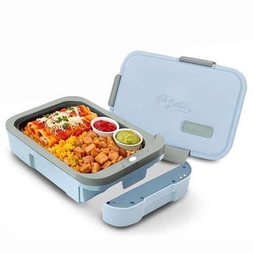 Hot Bento PLUS – Scaldavivande Elettrico Portatile con Batteria Rimovibile e Ricaricabile USB-C, Scalda Cibo in 10 Minuti, Lunch Box Termico per Ufficio, Viaggio e Lavoro, 994 ml - Cielo