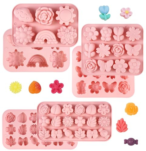 3 Piezas Moldes de Silicona con Forma de Mariposa y Flores, con Corbata, para Manualidades, 3d Chocolate y Galletas Silicona Moldes Forma, para Decoración de Pasteles, Dulces, Pudín, Gelatina