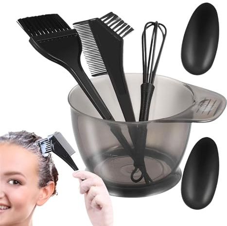 Juego de 5 brochas para teñir el cabello y cuenco, juego de 5 brochas para