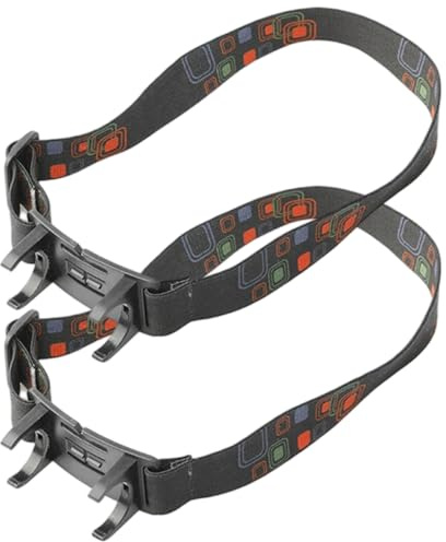 Qoidrfofse 2 st pannlampsremmar, justerbar ficklampa pannbandshållare kompatibel med 24 mm LED-pannlampor, ersättningsband, svart