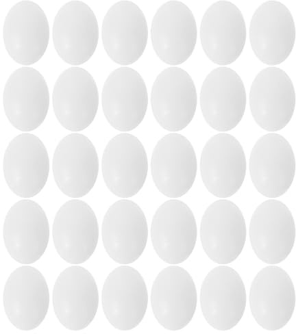 OFFSCH Realistic Solid Plastic Pigeon Eggs 30pcs White for Birds