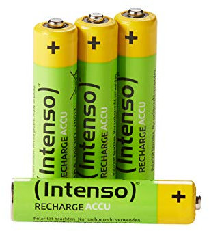 Intenso Energy Eco - Batterie Ricaricabili NiMH Batteria Ricaricabile, 850 mAh, HR03 AAA, Confezione da 4