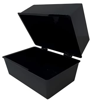 Indigo® Office Index Record Card Box – Durable Black Filing Box for (6 x 4) Cards, Ideal for Organizing Notes, Contacts, and Records