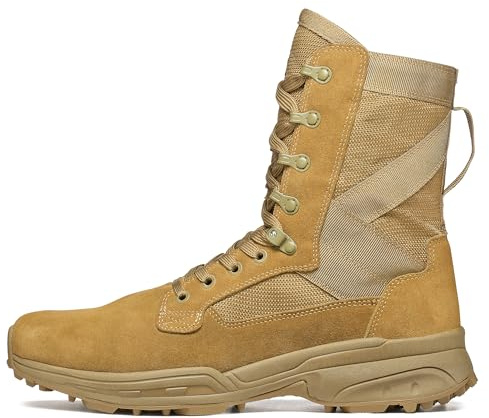 GARMONT TACTICAL T8 NFS 670 - Botas de combate militares para hombres y mujeres, ejército, Fuerza Aérea, calzado ligero compatible con AR670-1, piel de ante, coyote, talla 6, Coyote, 6 Women/6 Men