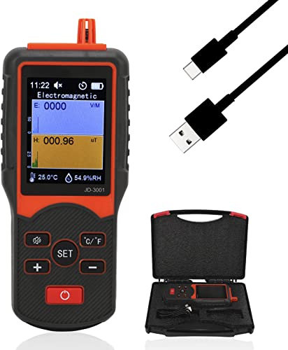 JD‑3001 Contador Geiger, Detector de Radiación de Contador Geiger Multifuncional, 0.01 μT ~ 999.99 μT Radiación de Contador Geiger Portátil para Radiación Nuclear Radiación Electromagnética