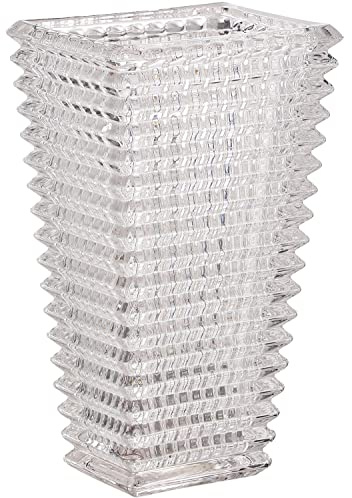 MCMCNCUIU Crystal Glass Vase, Large Crystal Vases for Flowers, Large Flower Vase, Clear Modern Vases for Living Room, Bedroom, Kitchen, Dining Table, Mantle, Wedding, 11 Inches