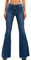 Toocool Jeans für Damen, elastisch, Pfotenabdruck, Elefant, Flare Glocke WT-835, blau, XS