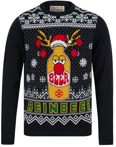 Tokyo Laundry Men's Reinbeer Novelty Knitted Crew Neck Christmas Jumper