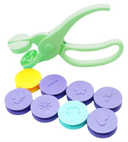 Oshhni Prägeset für Kinder, DIY-Handwerkzeug, leicht zu tragen, Scrapbooking, Bastelpapier-Prägegerät für den Kindergarten, Schulferien, Jungen und Mädchen, 9 StÜcke