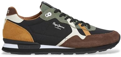 Pepe Jeans Zapatillas de Piel Brit Prints marrón