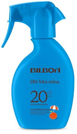 Bilboa Ohi Vita-mina Latte SPF 20, con Multivitamina, Meglio una Vita-Mina Oggi che una Ruga Domani, Resistente all'Acqua, Dermatologicamente Testato, 200 ml