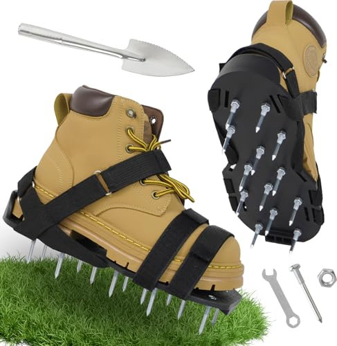 TayBong Scarpe aeratore per prato con sandali resistenti e cinghie regolabili, colore nero