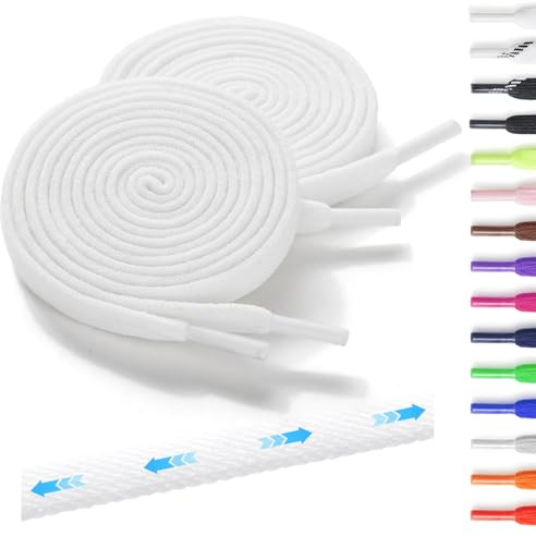 Shecret 2 Paires de Lacets Élastiques - Lacets Chaussures Élastique Sans Nœud, Plats, pour Enfants et Adultes, Largeur 7 mm, Lacet en Caoutchouc