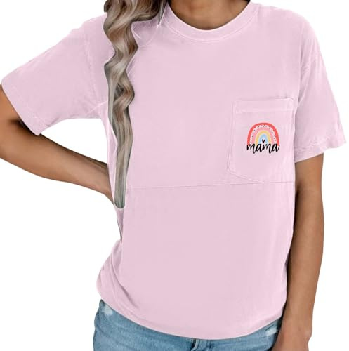 Débardeur Allaitement Femme,Manches Courtes et Col Rond Haut Maternité Femme Allaitement Dissimulées Zip Côté Top Vêtements de Grossesse Débardeur de Maternité Vetement allaitement Ete T-Shirt (L)