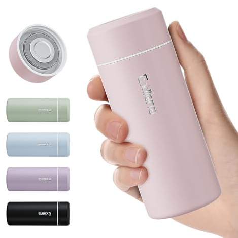 【Serie Avanzata】Exllena Borraccia Termica Piccola – Mini Borraccia Termica 250 ml con Copertura in Acciaio Inox, Ideale per Borsa e Viaggi | Borraccia Piccola - Rosa