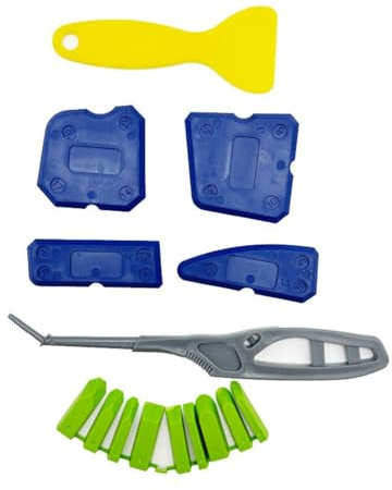 Set di 15 strumenti riutilizzabili in silicone per sigillatura per bagno, cucina, finestra, pavimento, lavandino, finitura e rimozione sigillatura, strumento multiuso per pavimenti