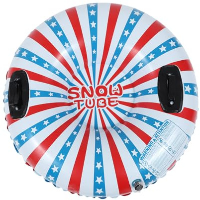 Kisangel Inflatable Snow Tube 96cm PVC Cushion for and Adults Thickened Outdoor Sliding Sled Winter Snow Blue Red Sliding Cushion