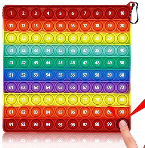 Zamety Popit Fidget Toys, 1-100 Popit Bambini, Popper Fidget Sensory Giochi Antistress, Push and Pops Bubble Poppit, Giocattoli Educativi Matematici per Bambini Adulti