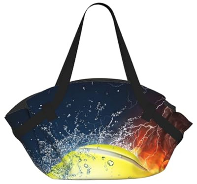 Hnnkloy Pallina da tennis nel fuoco e nell'acqua,Tappetino da campeggio multifunzionale pieghevole, coperta da picnic utilizzabile anche come borsa da campeggio.