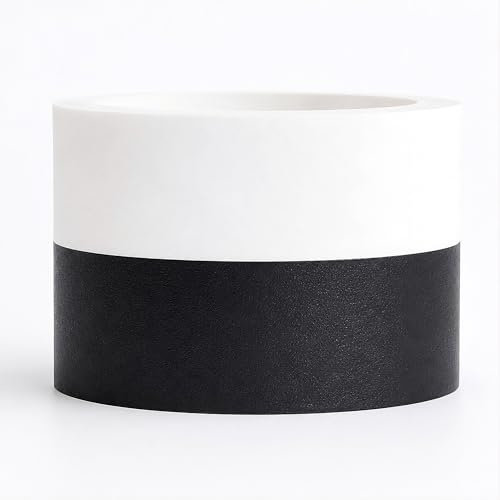 YUBX 2 rullar Washi Tape Set svart vit färger, enfärgad dekorativ maskeringstejp, skrivbar pysseltejp för bullet journal, scrapbooking, presentförpackning, gör-det-själv-hantverk