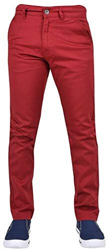 Enzo Men EZ348 Chino Jeans Red 34W x 32L