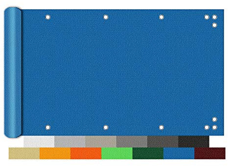 Yoosing Frangivista Balcone 65x300cm, Balcone tutela della Privacy UV, con Fascette e funi Occhielli Rivestimento Schermante per Recinzione di Giardino - Blu