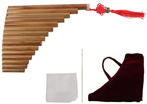 Eujgoov Pan Flute 15 Pipas Pan Flute G Tone Chino Pan Pipe Instrumento Flauta de Bambú para Principiantes