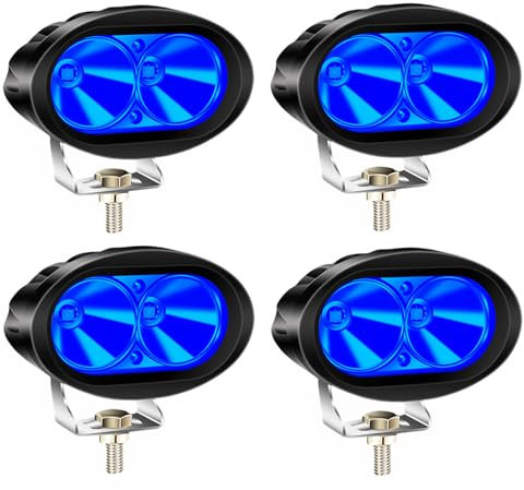NWpangu 4PCS Luci del carrello elevatore del LED, luci d'avvertimento blu della luce di sicurezza Luce del lavoro del punto dell'automobile per i veicoli da costruzione, 12V-80V, 1100LM.