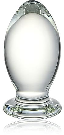 Glas Dildo Buttplug Kristall Analplug Glasplug Sexspielzeug Anfänger Analspielzeug für Frauen Männer Masturbation G-Punkt Stimulation Butt Plug Penis Sex-Toys (4.7x10 cm)