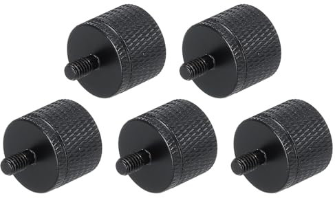 QUARKZMAN 5-teiliger Mikrofonständer-Adapter, 1/4 Innengewinde auf M5 Außengewinde, Schraubadapter, Aluminiumlegierung für Mikrofon-Stativ-Halterung, Schwarz