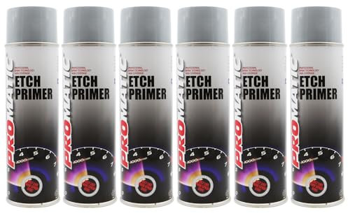 PROTOUCH 6x Promatic Etch Primer Spray Aerosol, 500ml, Offers Excellent Adhesion, Fast Drying, Smooth Finish, Corrosion Resistant, High Opacity