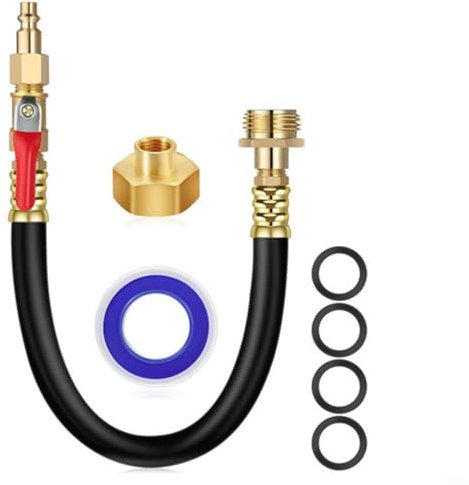 EXTRWORY Kit de invierno RV válvula de apagado de línea de agua y compresor de aire hembra adaptador de montaje de soplado de agua para sistemas de aspersores Winterize, cámper, barco, autocaravana