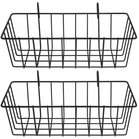 BESPORTBLE 2 Pack Metal Rabbit Hay Feeder, Compact Hanging Rack for Rabbit Cage Hutch, Chew Resistant Wire Holder, Less Mess Food Dispenser for Bunny Chinchilla Small Pets, Black