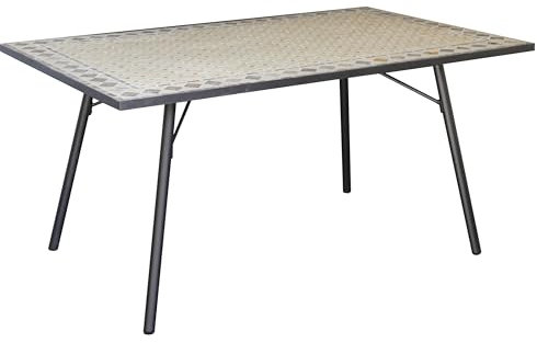 Gruppo Maruccia - Tavolo da Giardino in Mosaico di Ceramica - Rettangolare, Lavorazione Artigianale - 150 x 80 Centimetri
