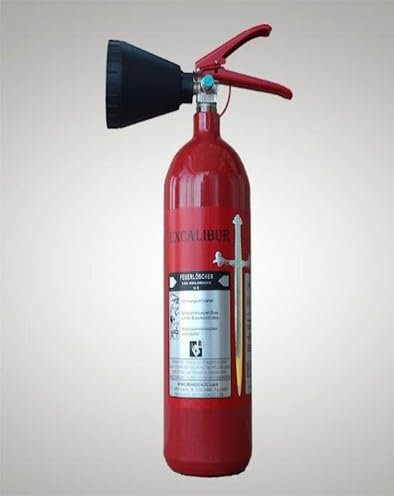 Excalibur | 2 kg CO2 Feuerlöscher DIN EN 3 | Geeignet für die Brandklassen - B Zertifiziert | 2LE | inkl. Wandhalterung & Instandhaltungsnachweis/Marke König Brandschutz