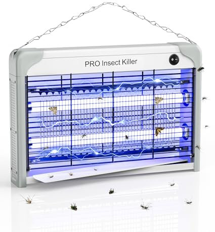 PAL&SAM 6020-PS 2400V Lampe UV Anti Moustique Interieur, 20W Piège à Insectes Volants Electrique, Tueur d'insectes pour Moustique Efficace pour Cuisine Salon Restaurant Fermes Entrepôts Hôpitaux