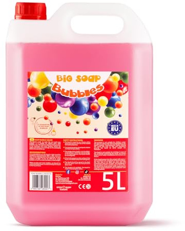 BIG SOAP BUBBLES Seifenblasenflüssigkeit 5 Liter Kanister | Gebrauchsfertige Flüssigkeit für große Seifenblasen | Für Kinder & Erwachsene – Geburtstag & Hochzeit | Sicher & umweltfreundlich