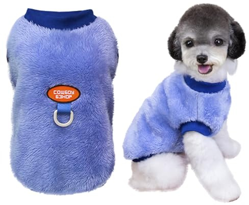 Izefia Ropa de Suéter para Perro Suéteres de Lana y Polar con Bucle para Correa Suéter de Invierno Abrigado Sudadera Suave Pijamas Adorables Chaleco con Patrón Lindo para Perro Pequeño y Gato Mediano