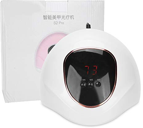 Asciugatore per smalto in gel per unghie a LED UV 72 W, lampada professionale per manicure con doppia sorgente luminosa a 365 nm e 405 nm, timer 30 s, 60 s e 99 s, sensore (Bianca)