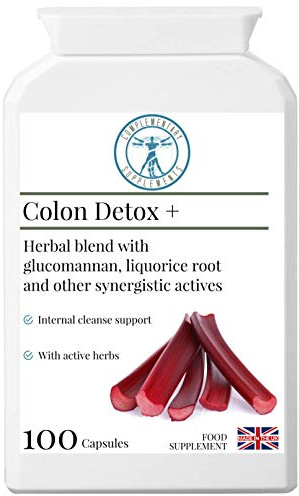 Complementary Supplements - Colon Detox + - Natural Laxative - Bowel Cleanse Formula & Colonic Hydrotherapy Support - with Aloe Vera, Barberry Bark, Glucomannan, Dandelion, Liquorice - 100 Capsules