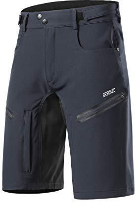 ARSUXEO Pantalones Cortos de Ciclismo para Hombre de Corte Holgado con Pretina Que Absorbe la Humedad 2006 Gris Oscuro XXL